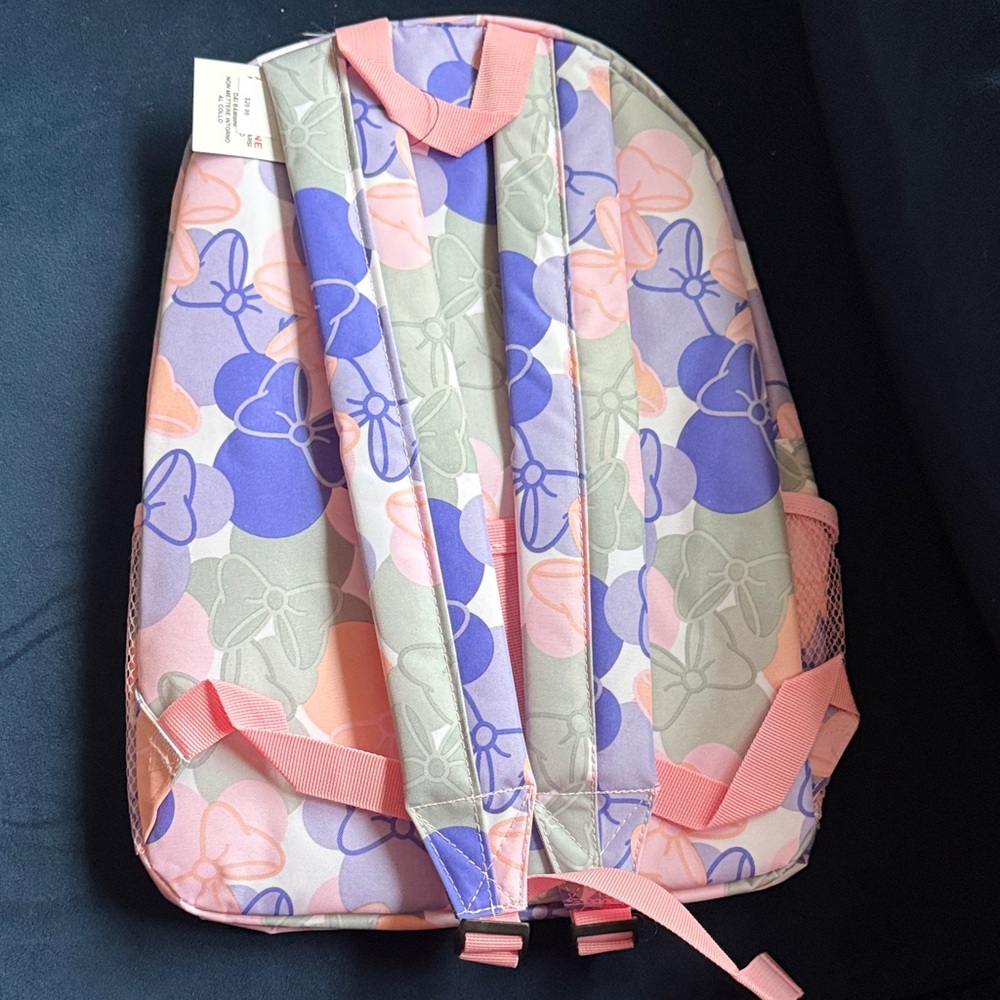 Floral Pattern Minnie Mouse Backpack - Picture 2 of 3